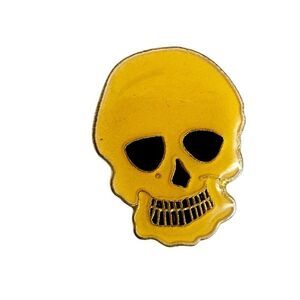Yellow skull face pin